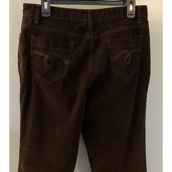 Classic Elements Womens Petite Dark Brown Corduroy Pants Size 12P - Picture 4 of 5